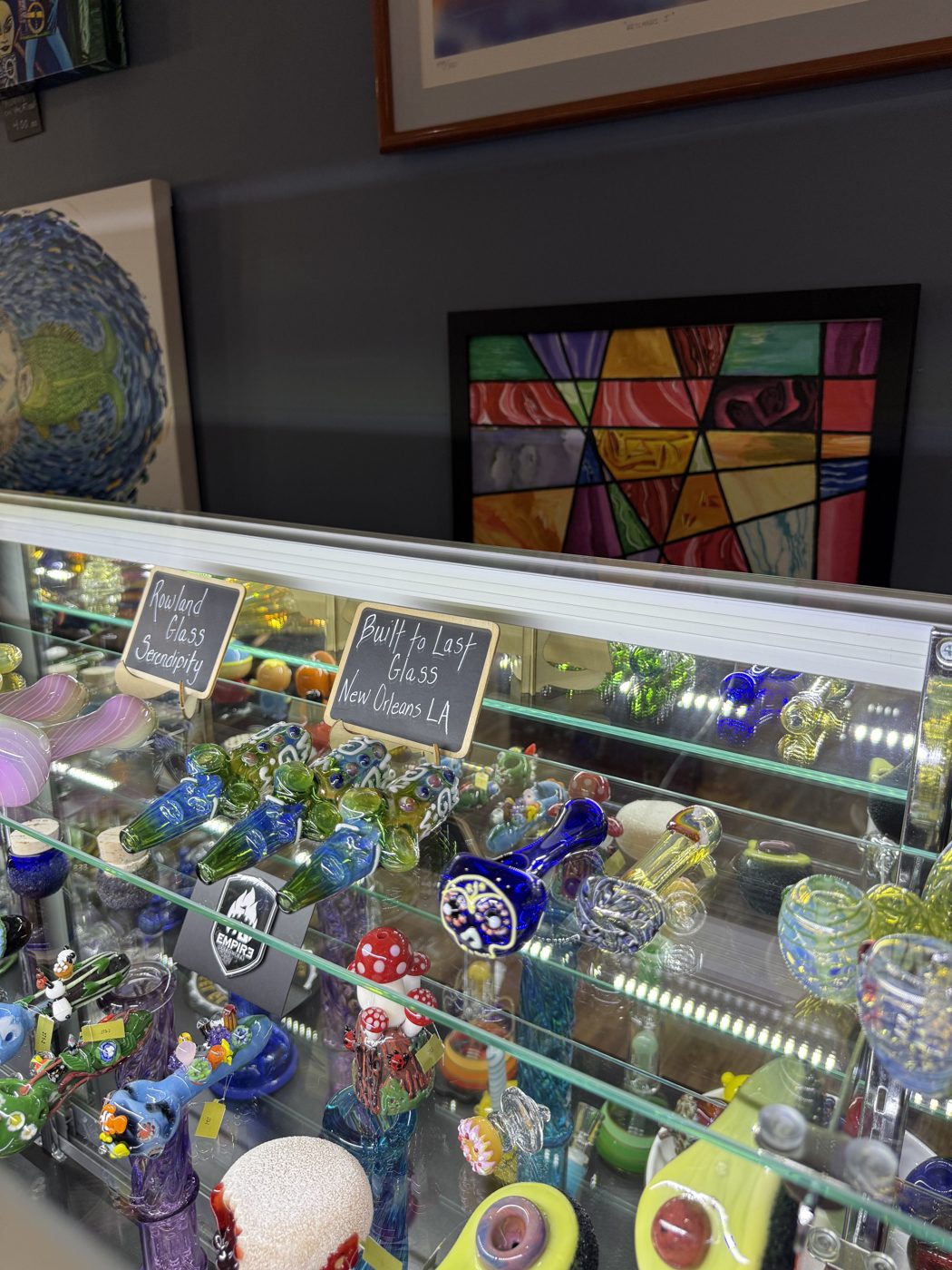 The glass display wall